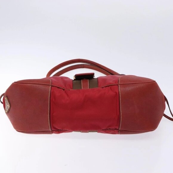 PRADA Shoulder Bag Leather Nylon Red Gold Auth 138849 - Picture 7 of 16